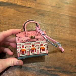 Pink Birkin Faubourg inspired mini handbag purse charm NEW